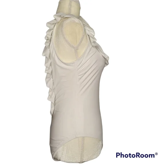 SUGAR Coast White Ruffled Swimsuit - Picture 5 of 12